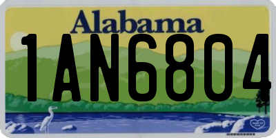 AL license plate 1AN6804