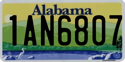 AL license plate 1AN6807
