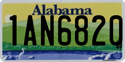 AL license plate 1AN6820