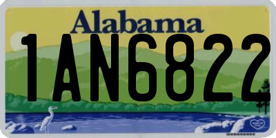 AL license plate 1AN6822