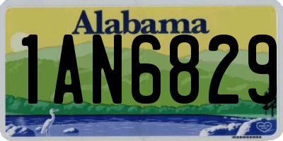 AL license plate 1AN6829