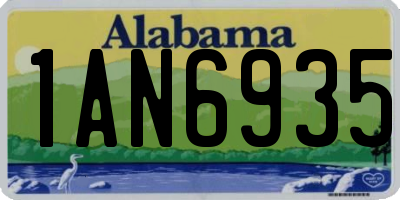 AL license plate 1AN6935