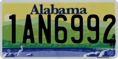 AL license plate 1AN6992