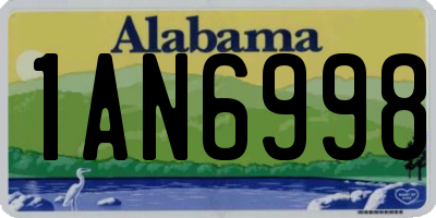 AL license plate 1AN6998
