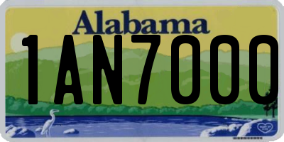 AL license plate 1AN7000