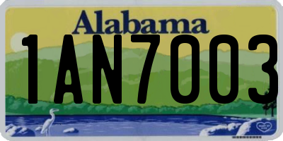 AL license plate 1AN7003
