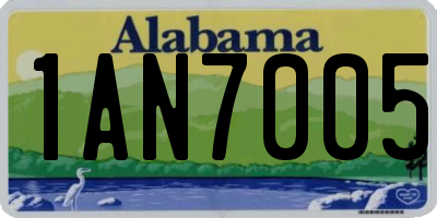 AL license plate 1AN7005