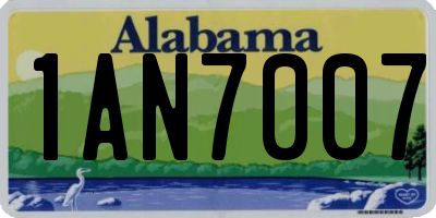 AL license plate 1AN7007
