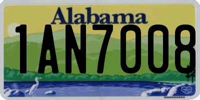 AL license plate 1AN7008
