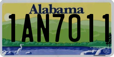 AL license plate 1AN7011