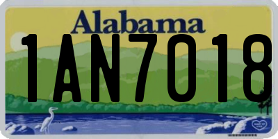 AL license plate 1AN7018