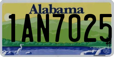 AL license plate 1AN7025