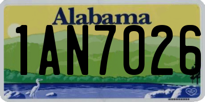 AL license plate 1AN7026