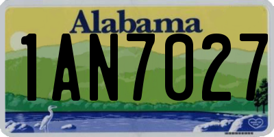 AL license plate 1AN7027