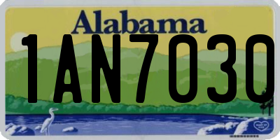AL license plate 1AN7030