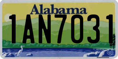 AL license plate 1AN7031