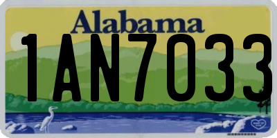 AL license plate 1AN7033
