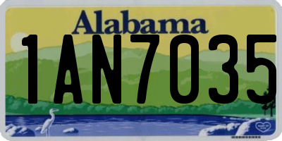 AL license plate 1AN7035