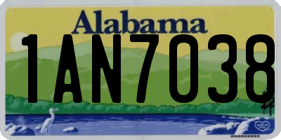 AL license plate 1AN7038