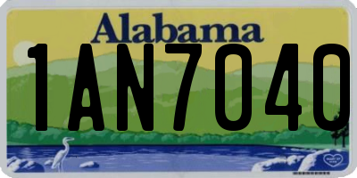 AL license plate 1AN7040