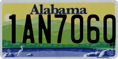 AL license plate 1AN7060