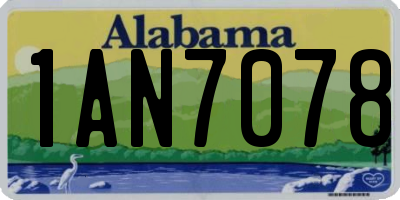 AL license plate 1AN7078