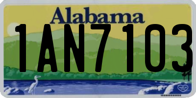 AL license plate 1AN7103