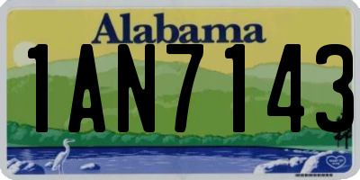 AL license plate 1AN7143