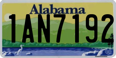 AL license plate 1AN7192
