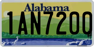 AL license plate 1AN7200