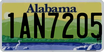 AL license plate 1AN7205
