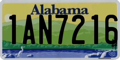 AL license plate 1AN7216