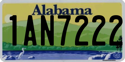 AL license plate 1AN7222