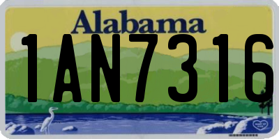 AL license plate 1AN7316