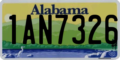 AL license plate 1AN7326