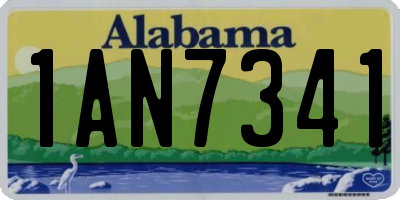 AL license plate 1AN7341