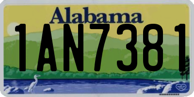 AL license plate 1AN7381
