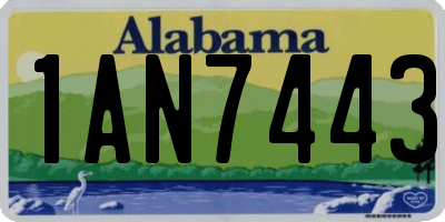 AL license plate 1AN7443