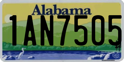 AL license plate 1AN7505