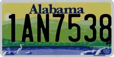 AL license plate 1AN7538