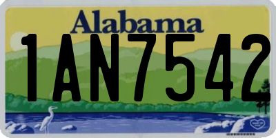 AL license plate 1AN7542