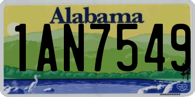 AL license plate 1AN7549
