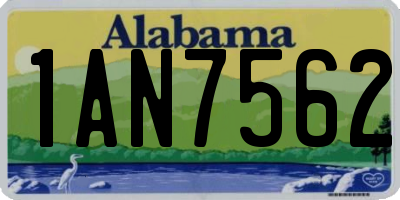 AL license plate 1AN7562