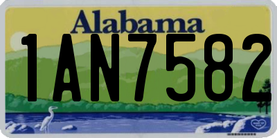AL license plate 1AN7582