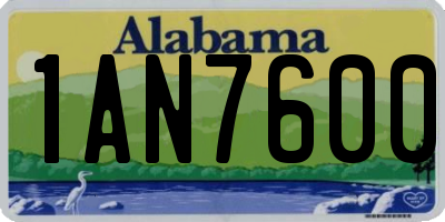 AL license plate 1AN7600