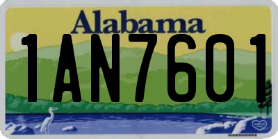 AL license plate 1AN7601