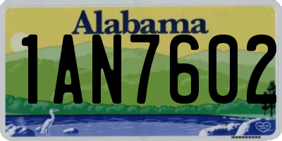 AL license plate 1AN7602
