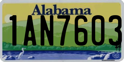 AL license plate 1AN7603