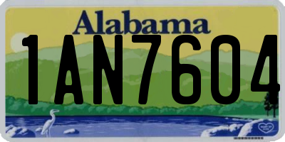 AL license plate 1AN7604