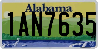 AL license plate 1AN7635